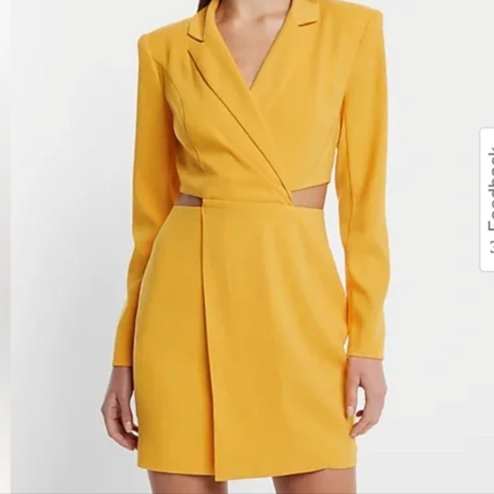 Express Yellow Wrap Dress